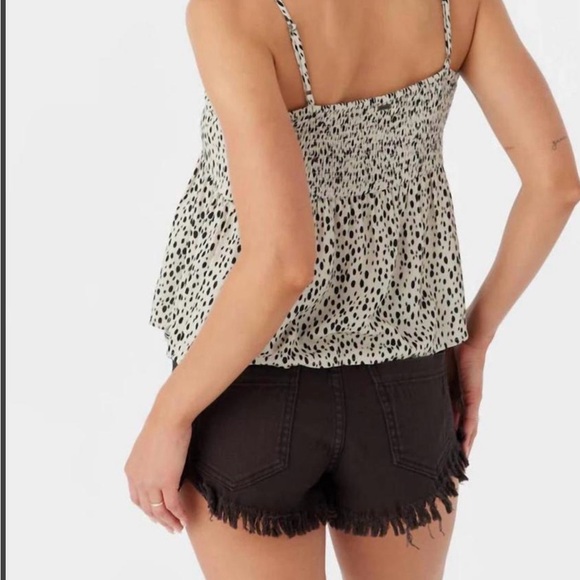 O'Neill Black and White Spotted Babydoll Tank - Picture 2 of 6